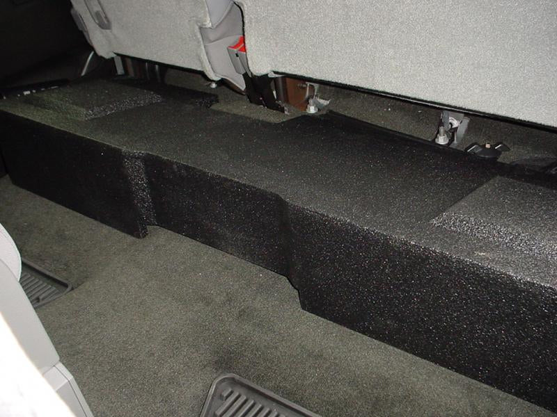 Load image into Gallery viewer, 2014 and up Chevy Standard Crew Cab Subwoofer Box Sub Box 2x12 Carpeted
