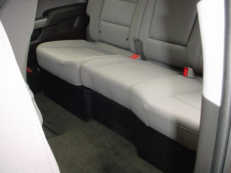 Load image into Gallery viewer, 2014 up Chevy Standard Crew Cab Ported Subwoofer Sub Box 2x10 Carpeted
