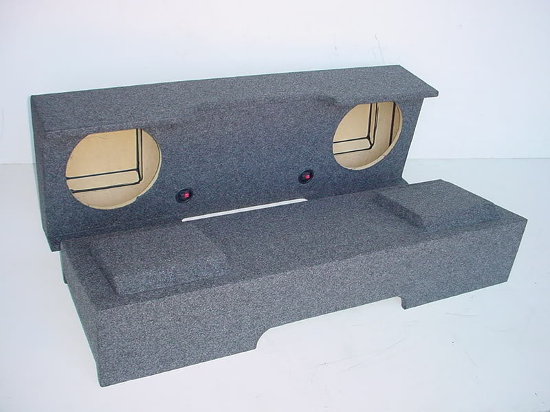 Load image into Gallery viewer, 2008 and up Chevy/Gmc Crew Cab New Body Subwoofer Box 2X10 Carpeted
